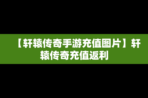 【轩辕传奇手游充值图片】轩辕传奇充值返利