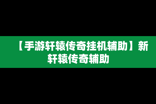 【手游轩辕传奇挂机辅助】新轩辕传奇辅助